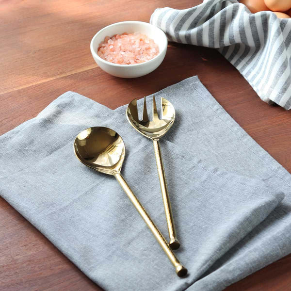 Gold serving spoon set